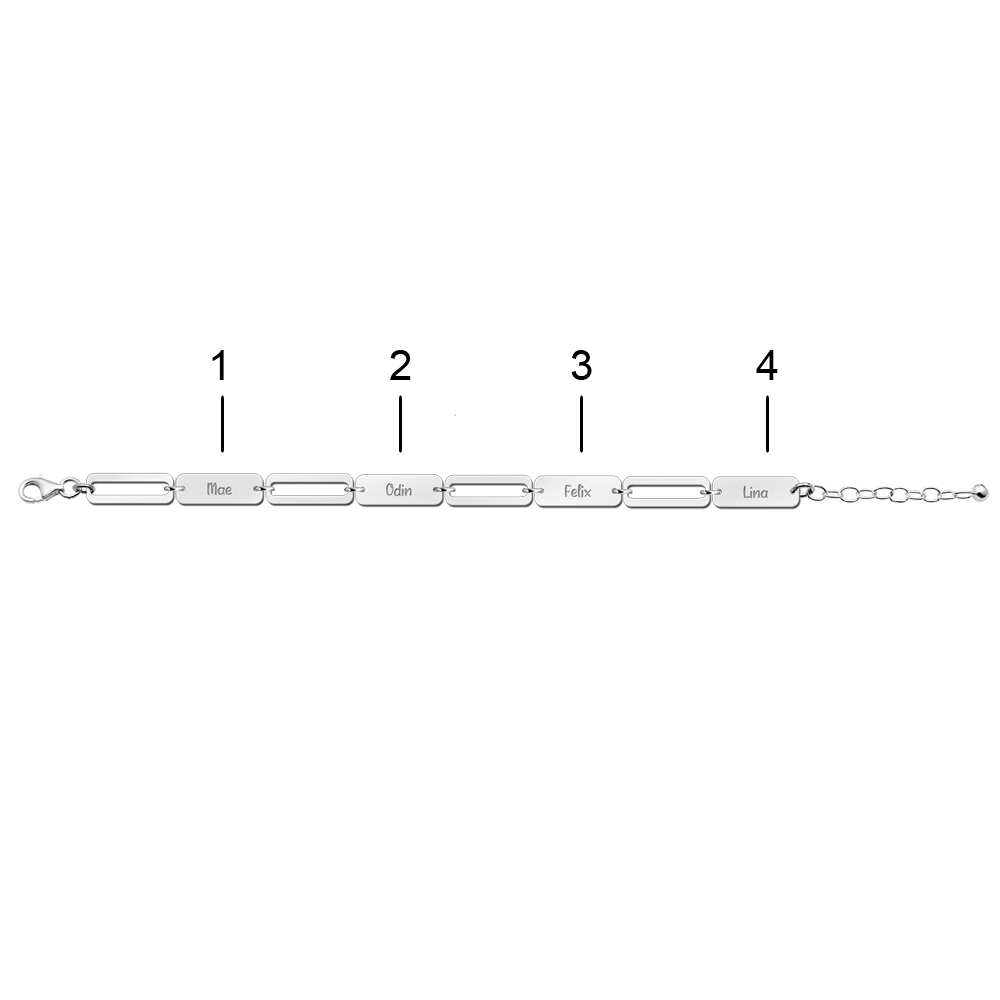 Silbernes-Paperclip-Armband-mit-Namen