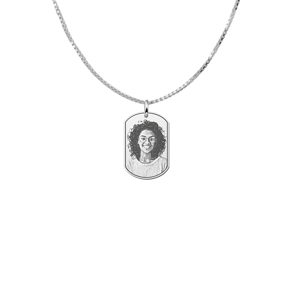 Dogtag Foto Anhänger aus Silber