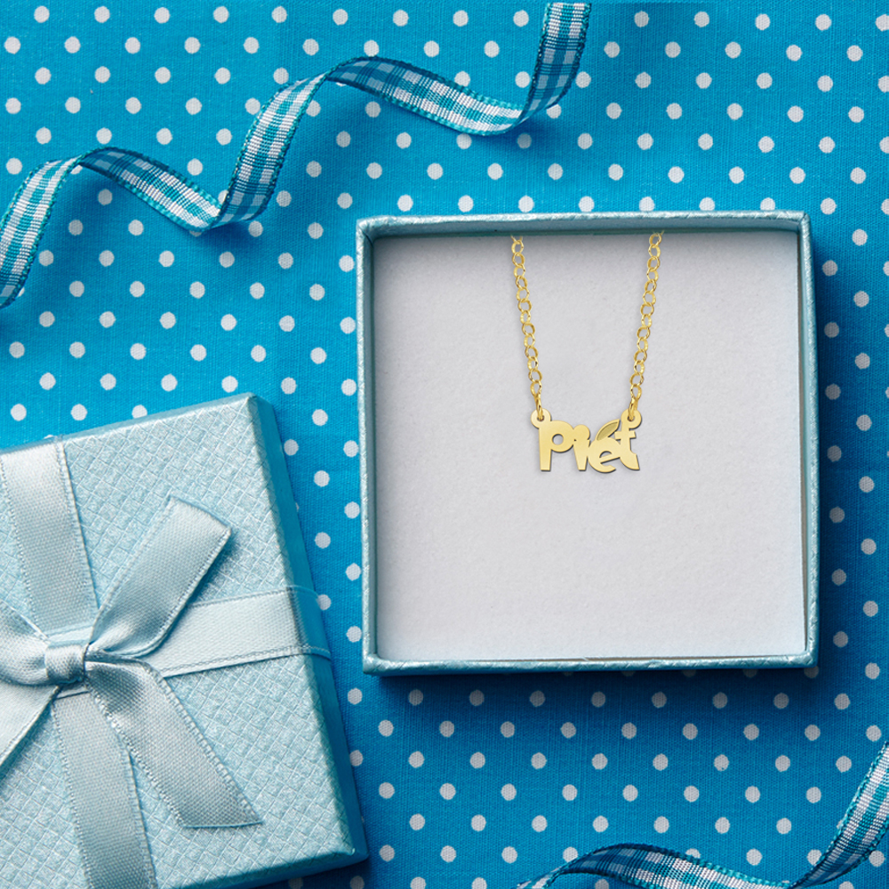 Goldene kinder Namenskette Modell Piet