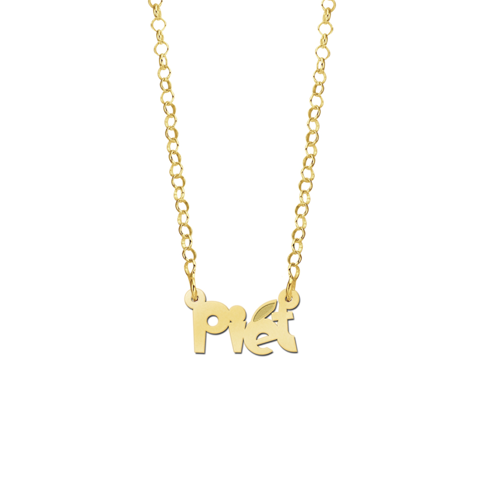 Goldene kinder Namenskette Modell Piet
