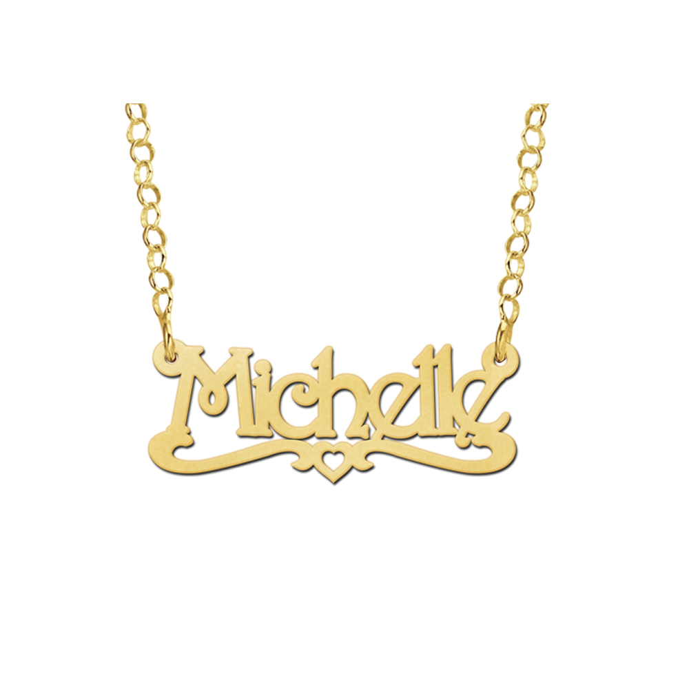 Goldene Kinder-Namenskette „Michelle“
