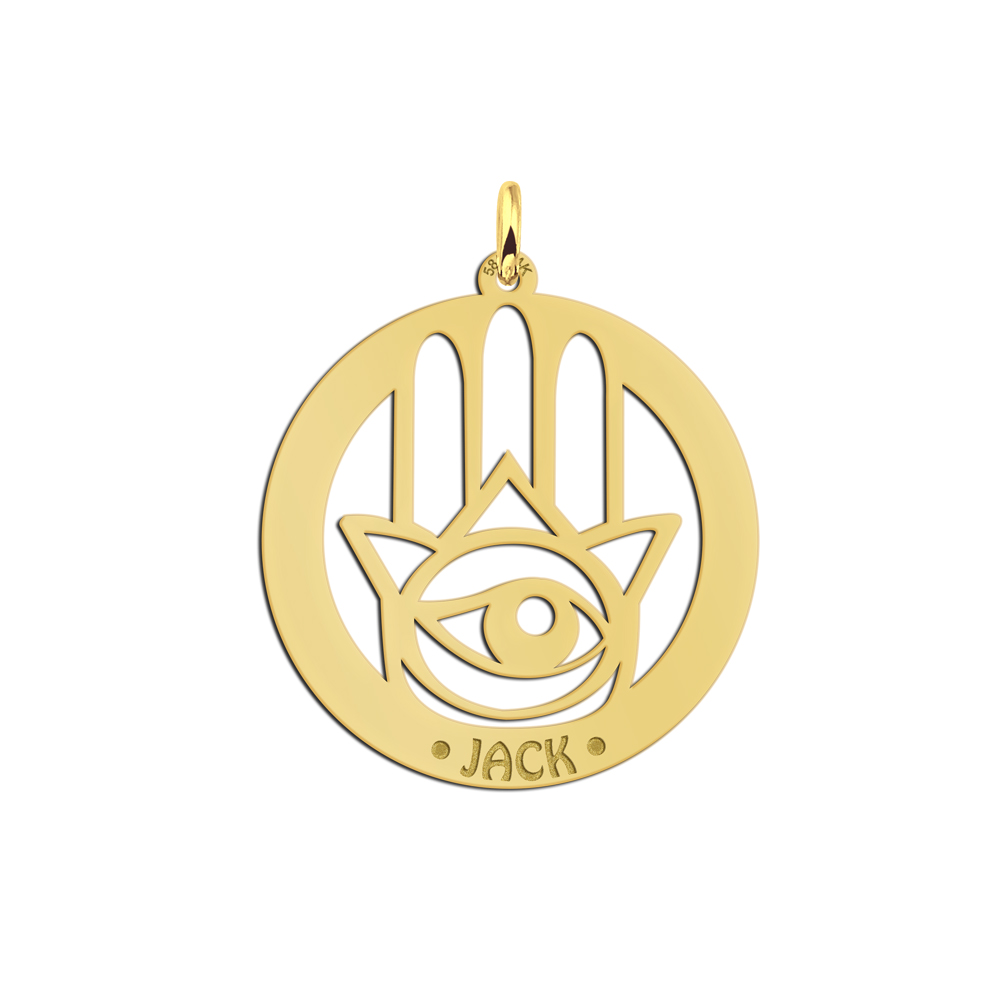 Silberner Namensanhänger Hamsa Hand