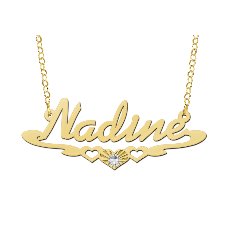 Goldene kette mit namen „Nadine“