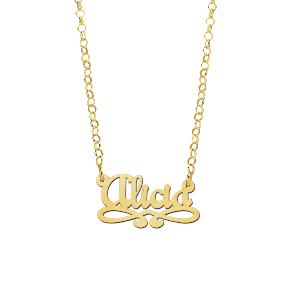 Goldene Kinder-Namenskette „Alicia“