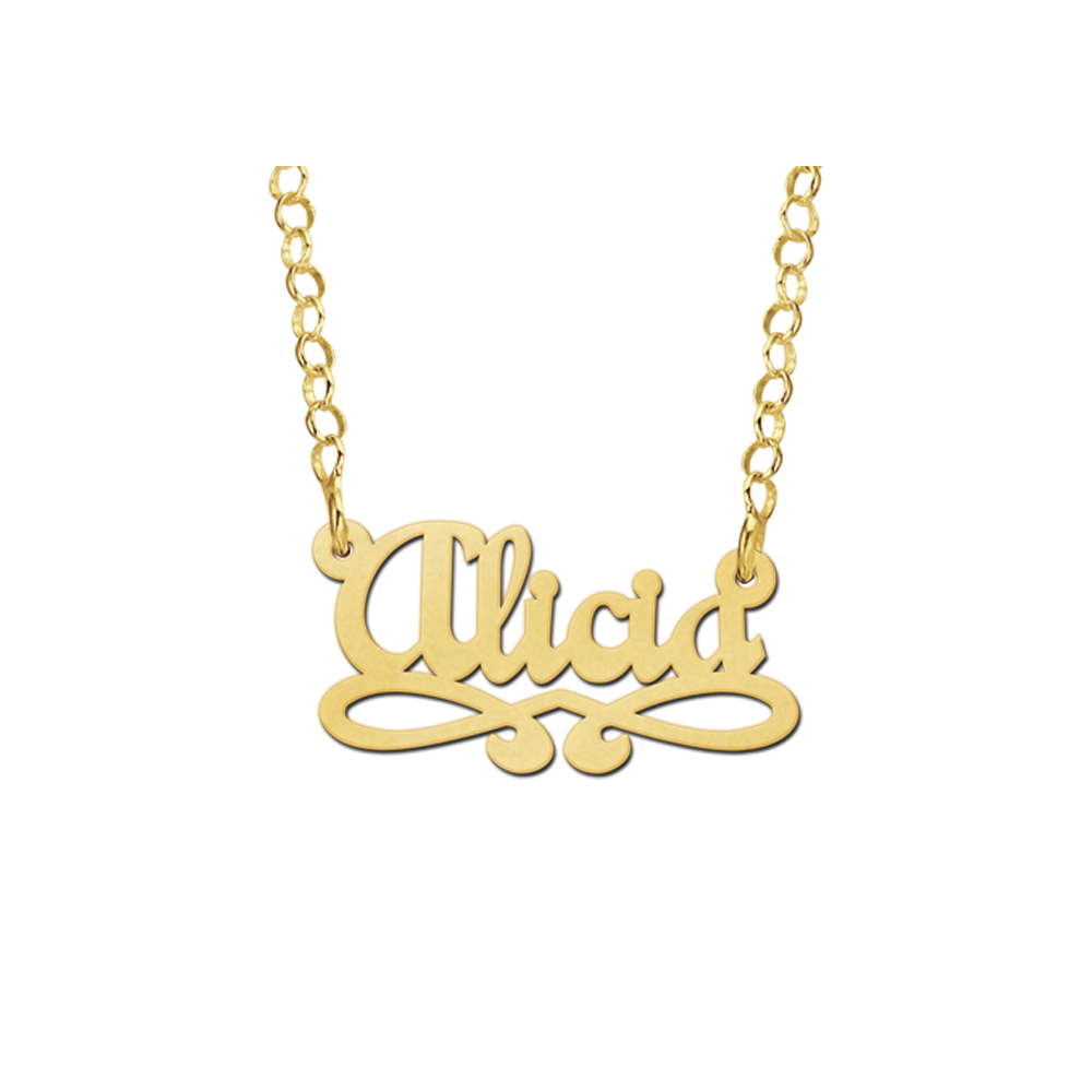 Goldene Kinder-Namenskette „Alicia“