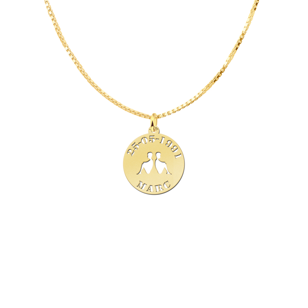 Gold Anhänger - Sternzeichen Zwilling
