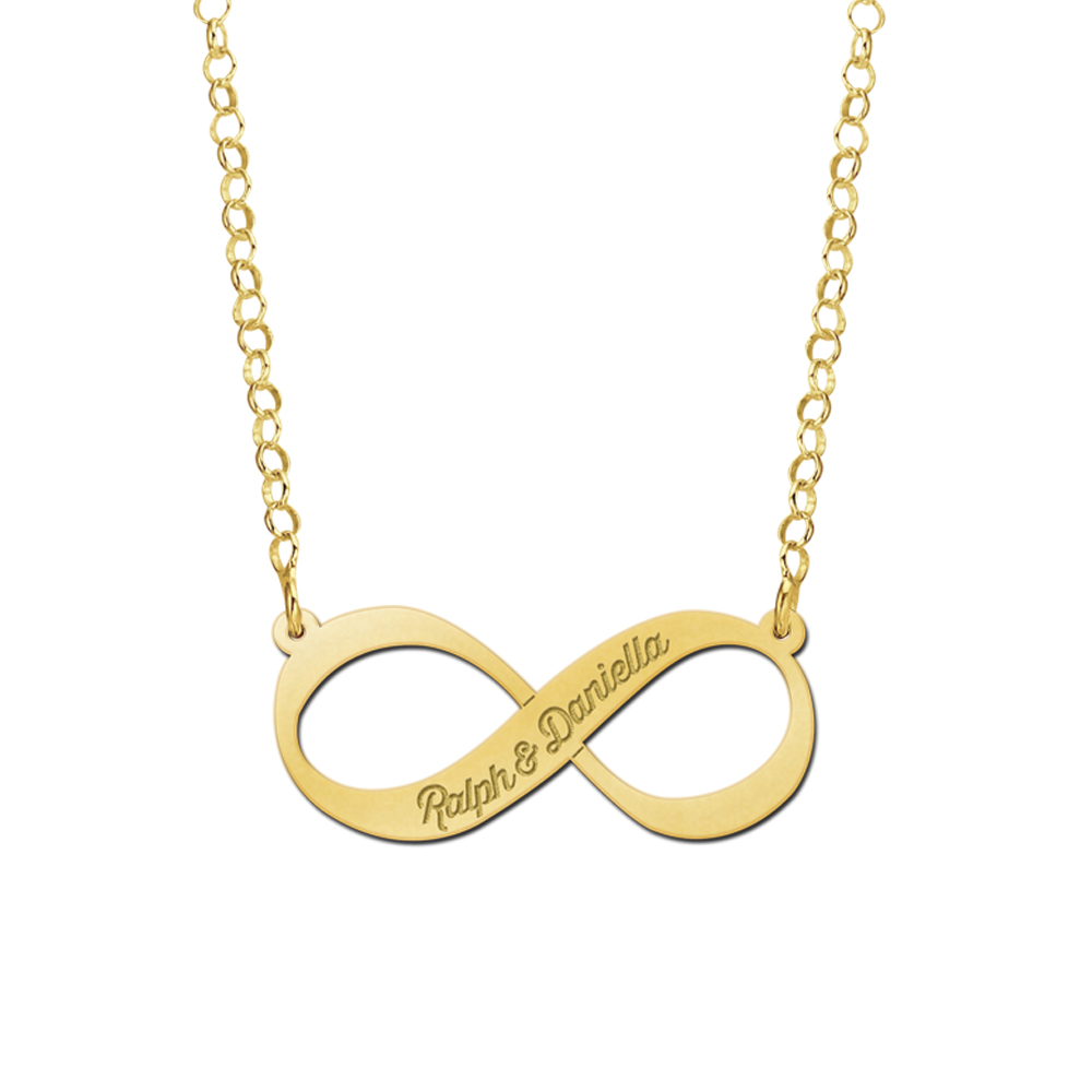 Goldene Infinity Kette mit Gravur