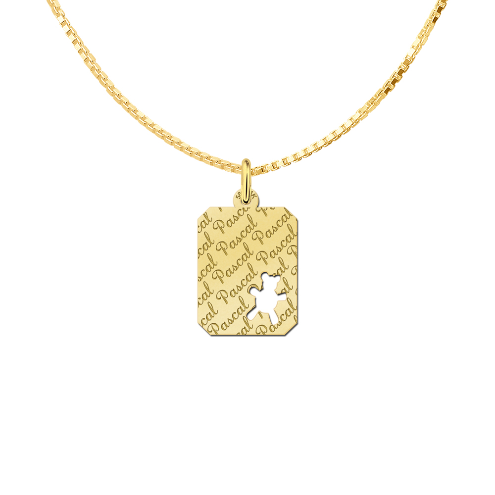 Gold Anhänger Teddybär - Kette zum gravieren