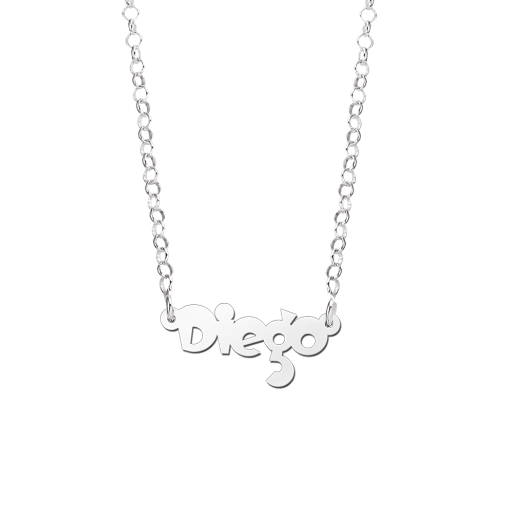 Silberne Kinder-Namenskette „Diego“