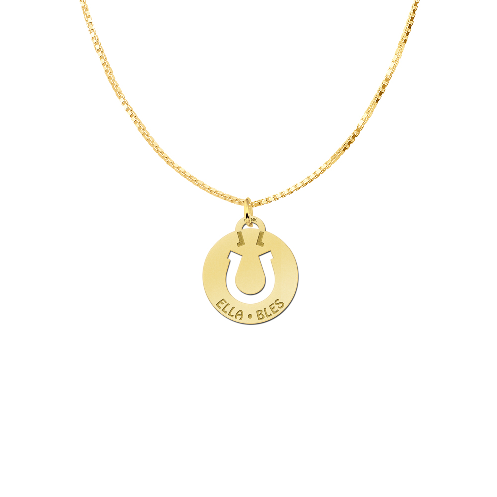 Pferdeschmuck mit Hufeisen - Gold