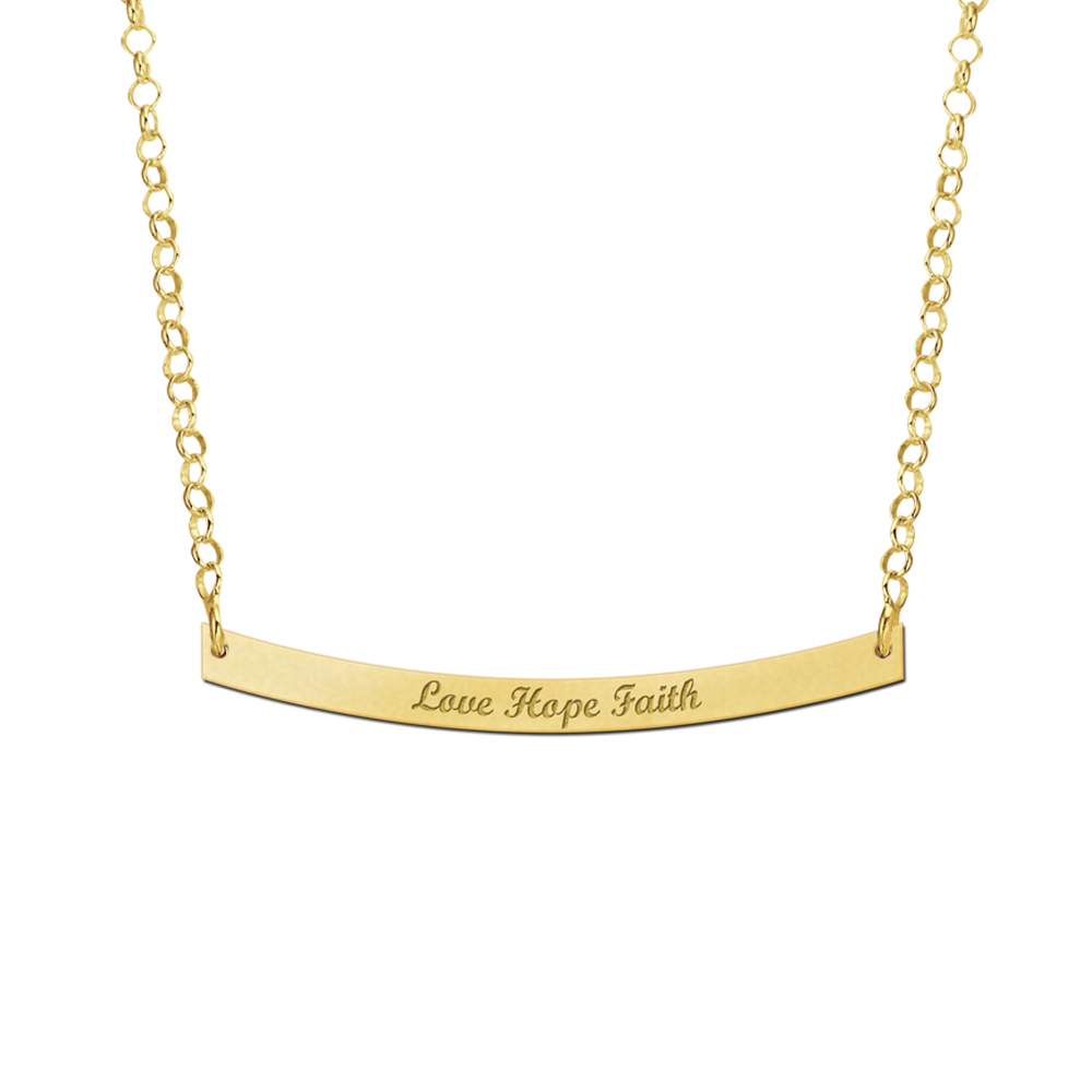 Goldene Kette mit geschwungene Bar