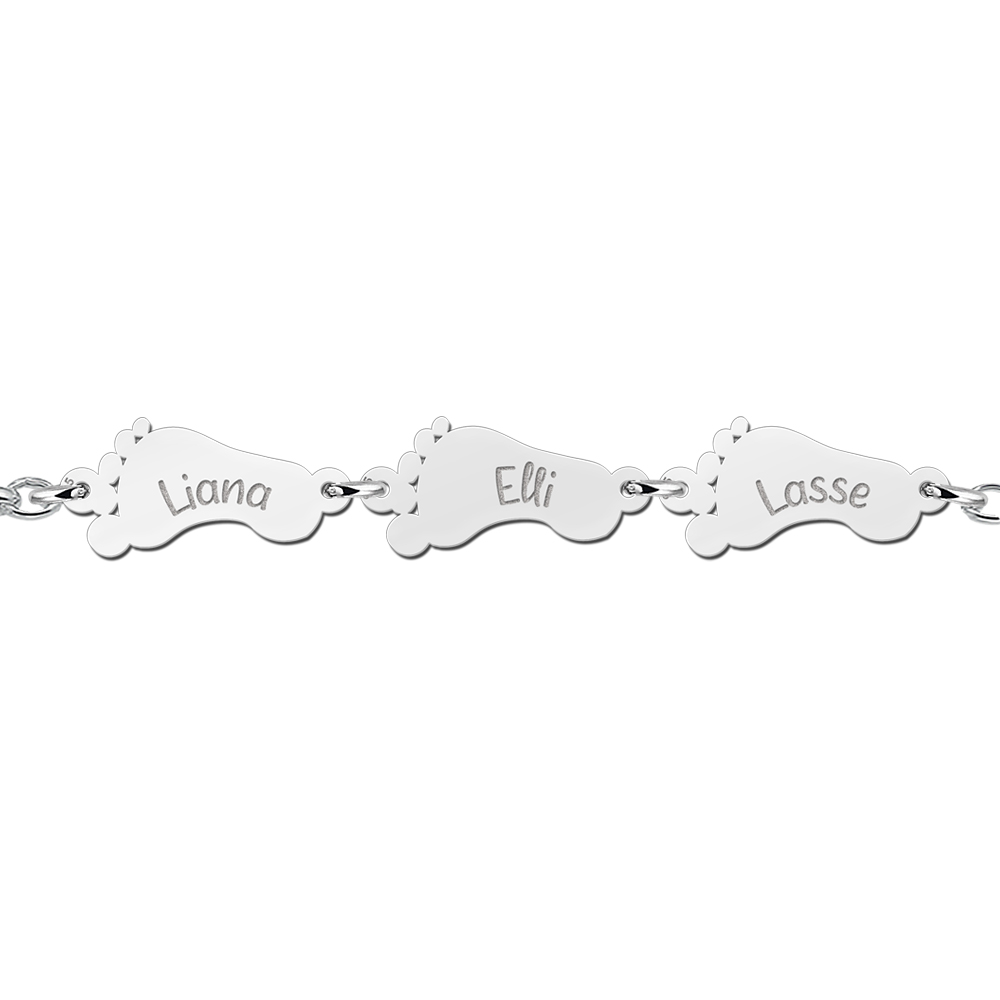 Silberarmband mit Babyfüßen