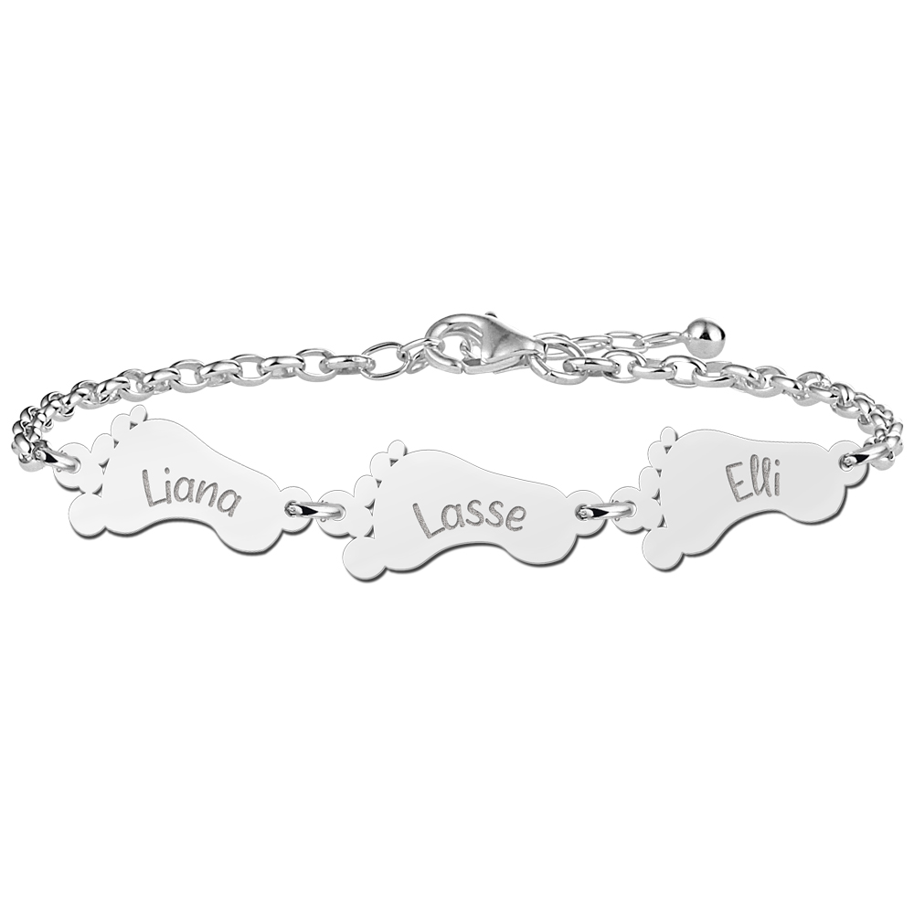 Silberarmband mit Babyfüßen