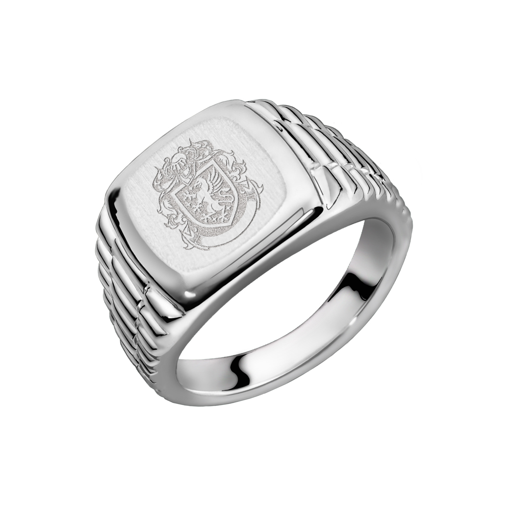 Familiewappen auf silbernem Rolex-Siegelring
