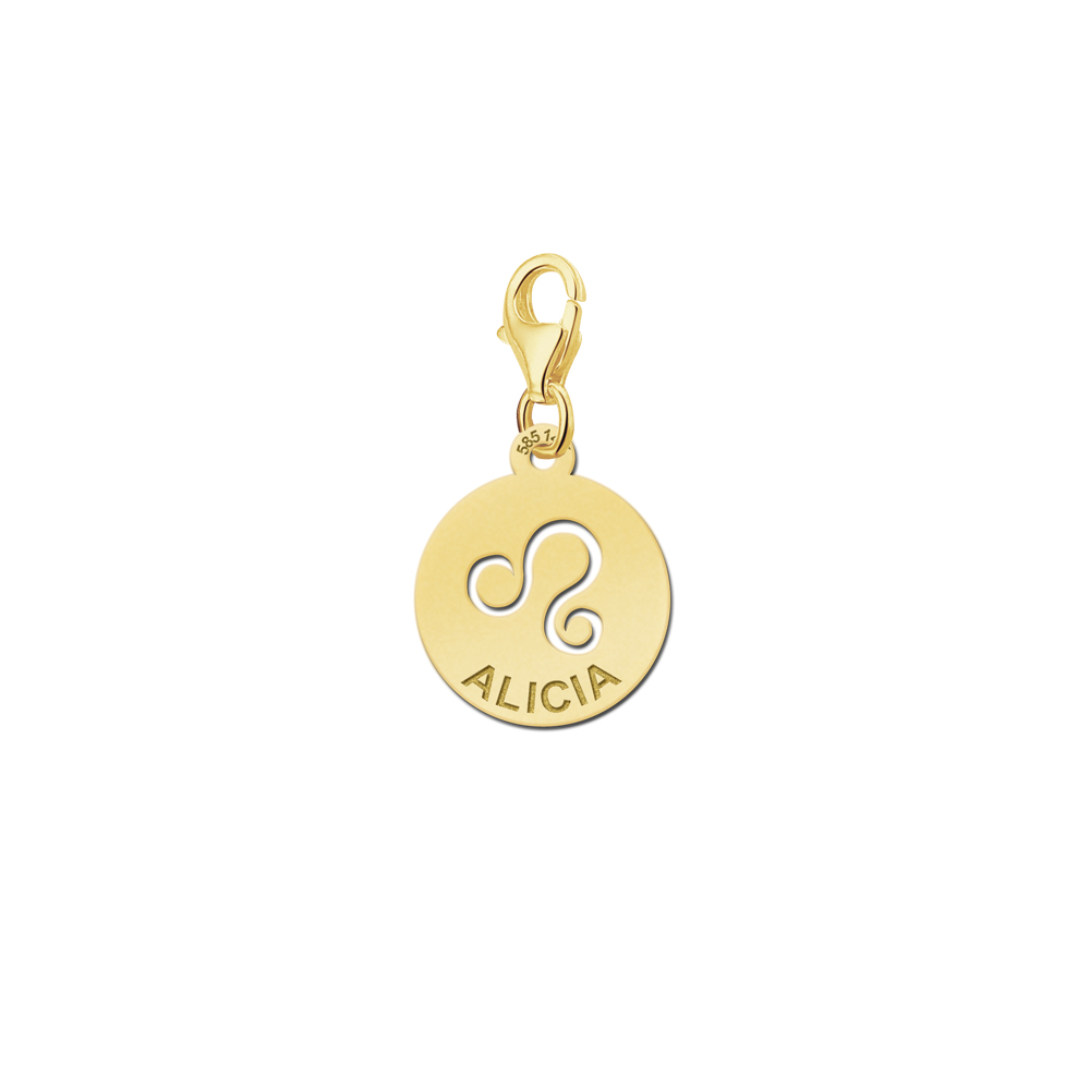 Zodiak Charm Anhänger aus Gold - Löwe