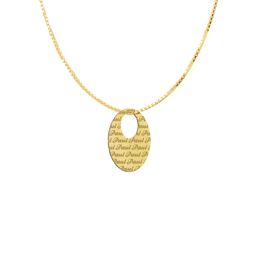 Hundemarke Gold Anhänger - oval