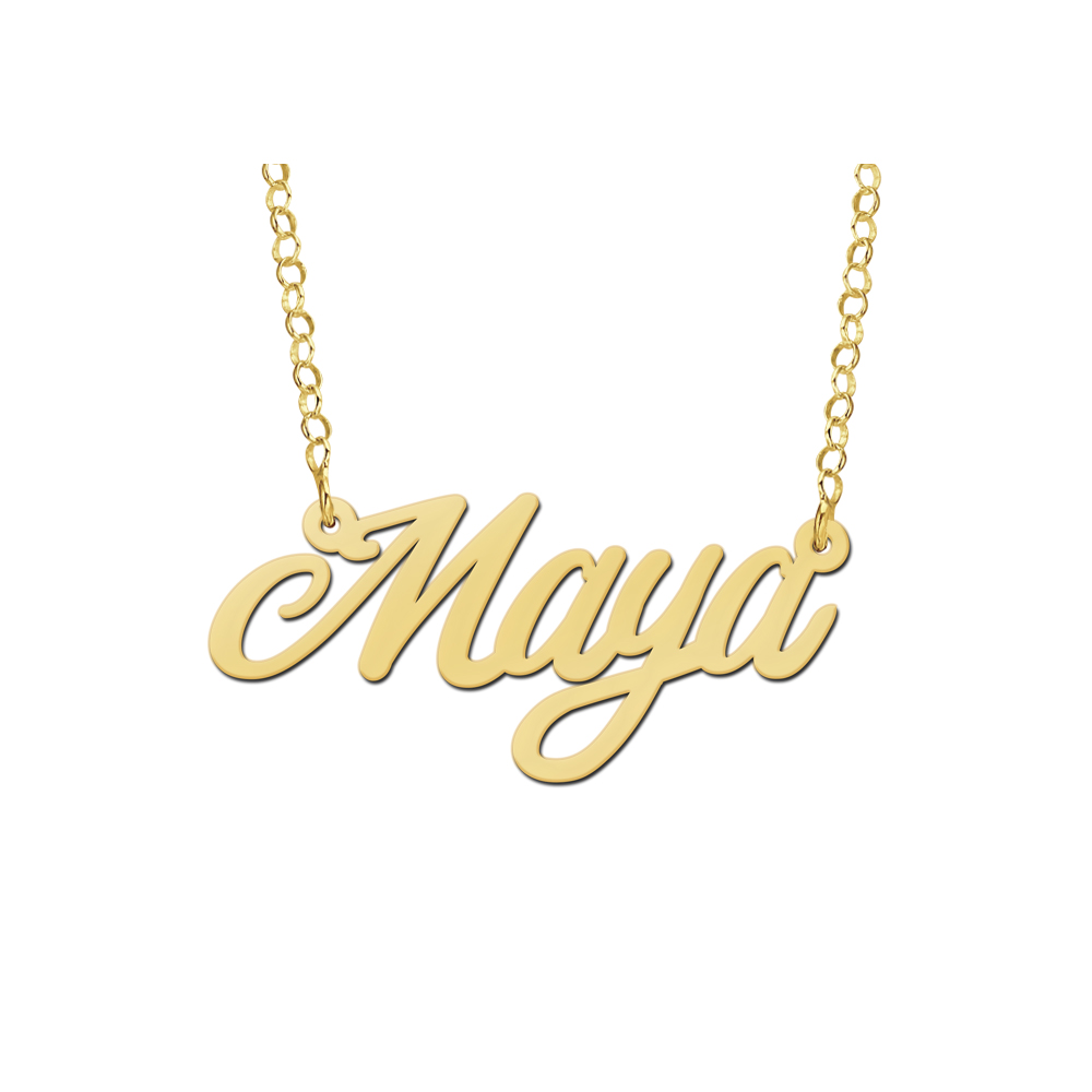 Goldene Namenskette Model Maya
