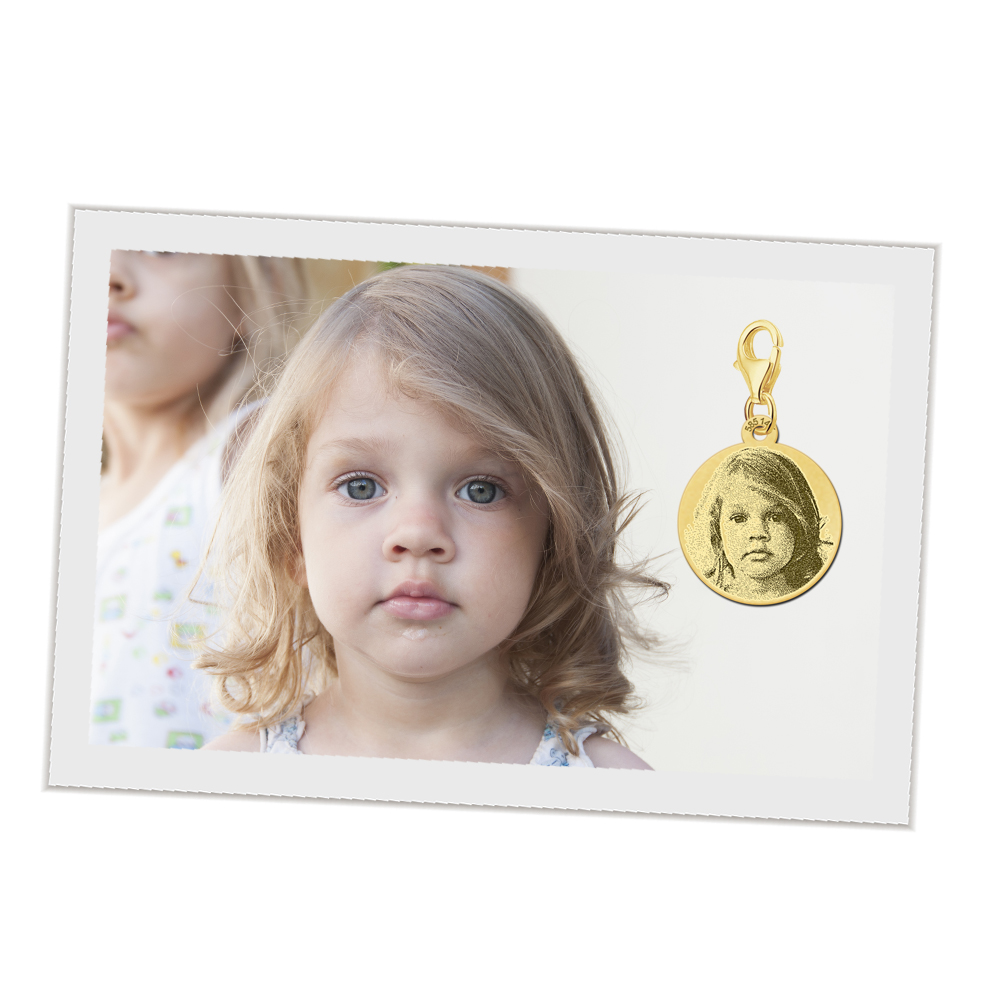 charm gold mit fotogravur