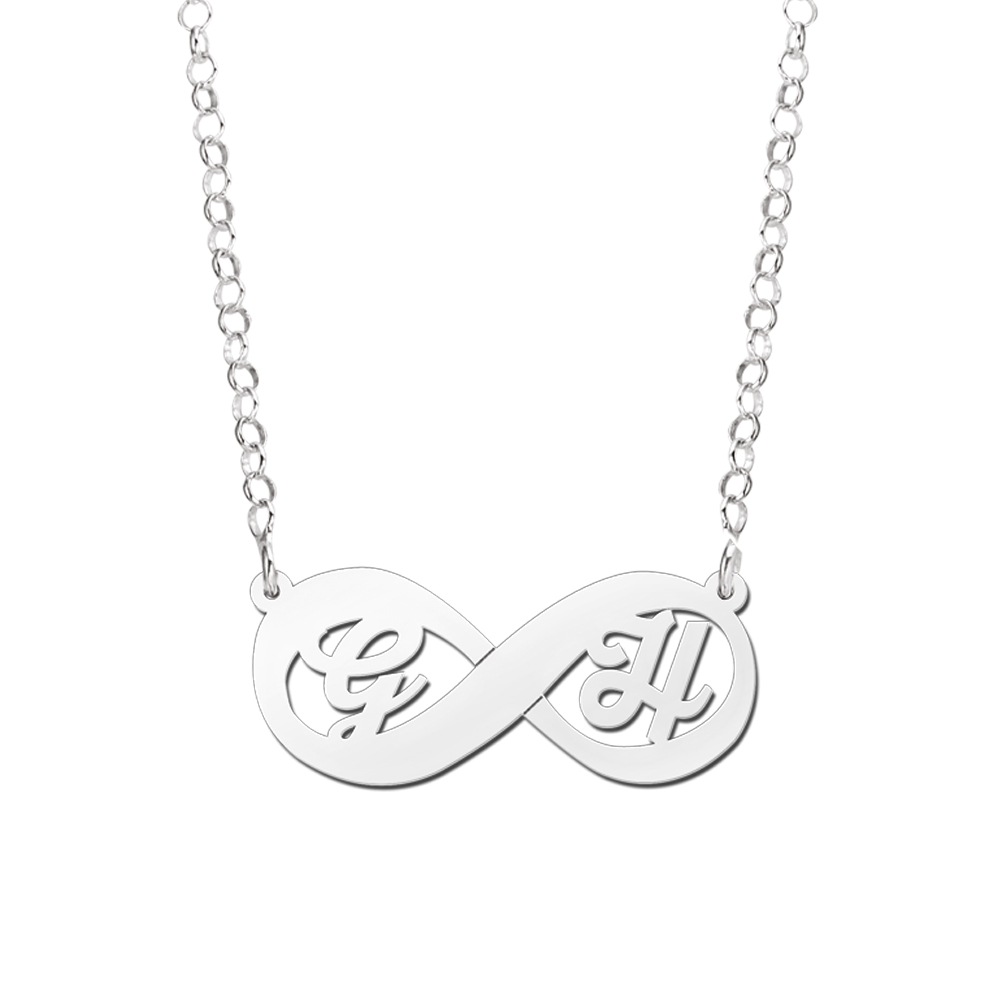 Infinity Kette aus Silber mit Initialen