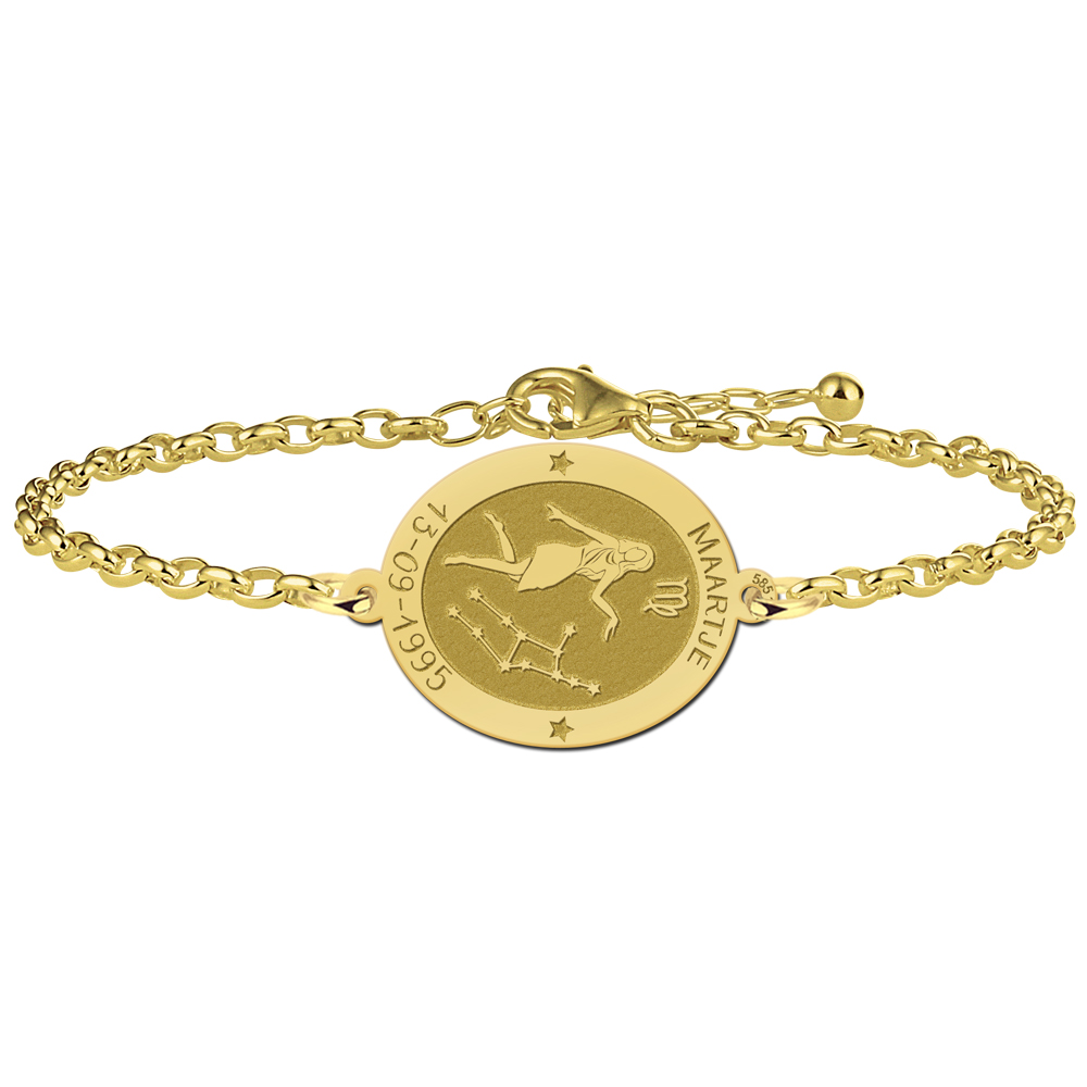 Goldenes Armband Sternzeichen oval Jungfrau