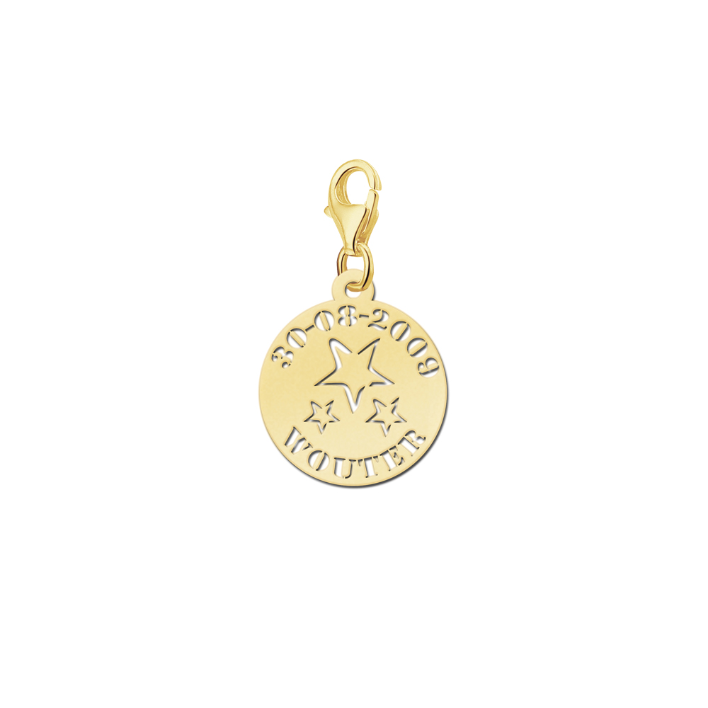 Gold Baby Charm Sternchen mit Namen und Datum