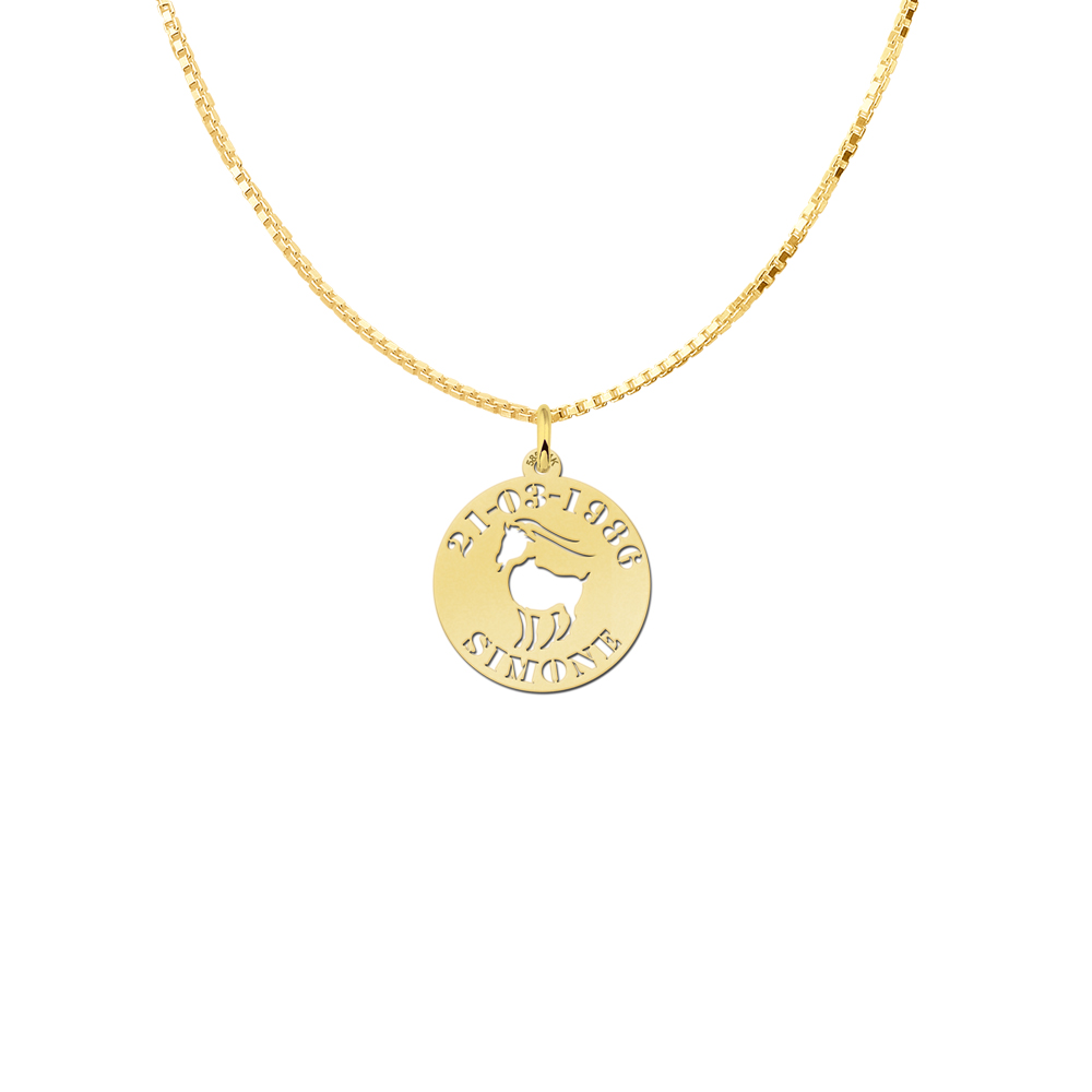 Sternzeichen Anhänger aus Gold – Steinbock