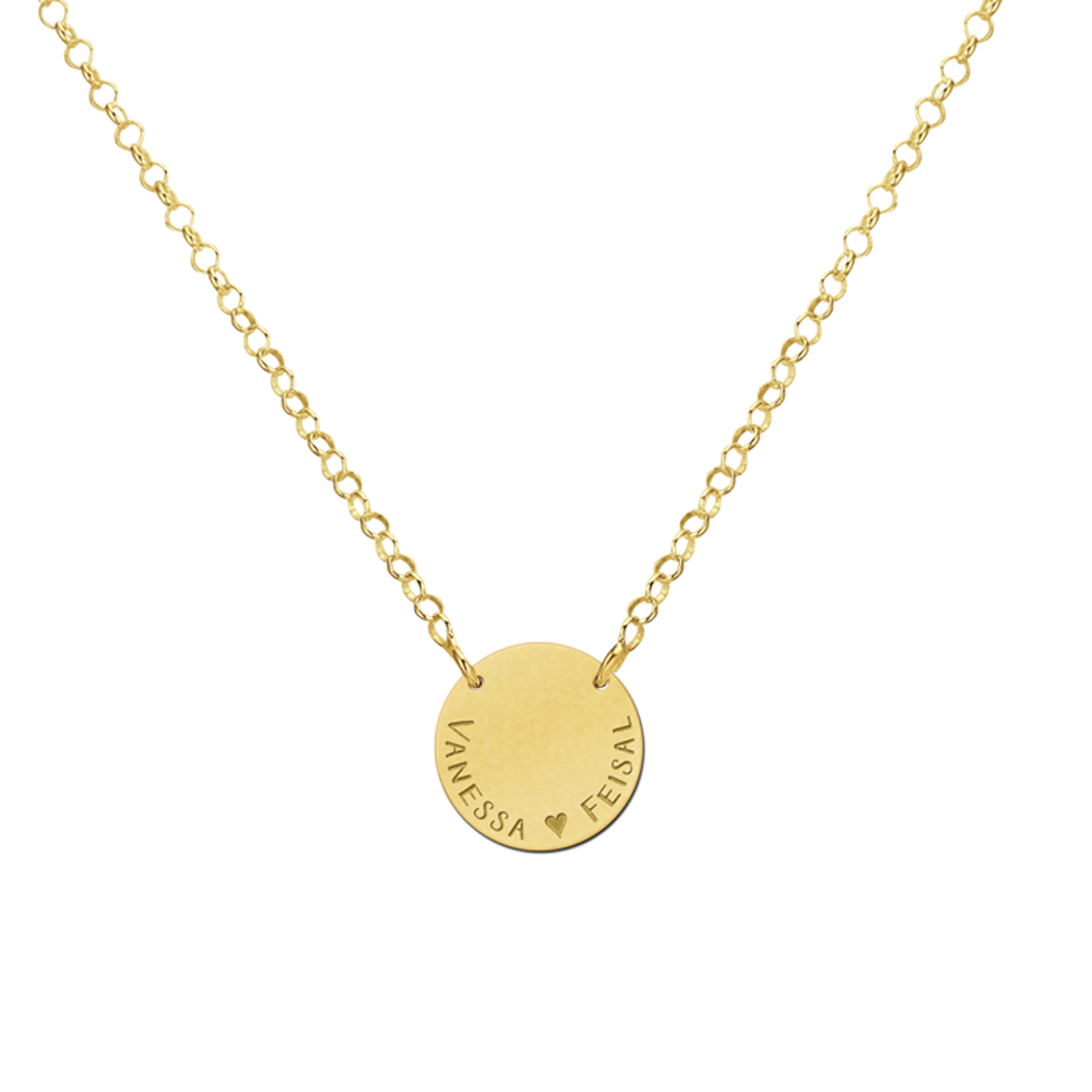 Goldener minimalistischer Anhänger mit zwei Namen