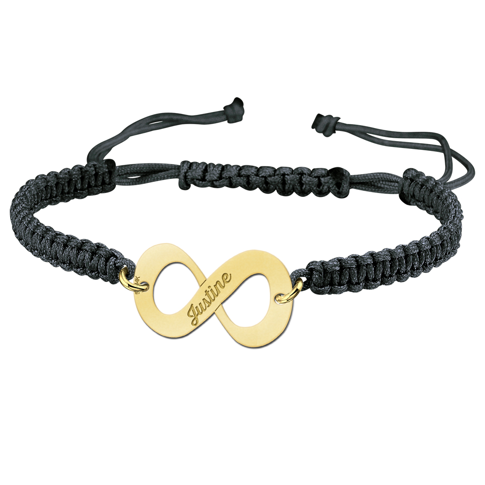 Infinity Armband aus Gold - Shamballa Schwarz