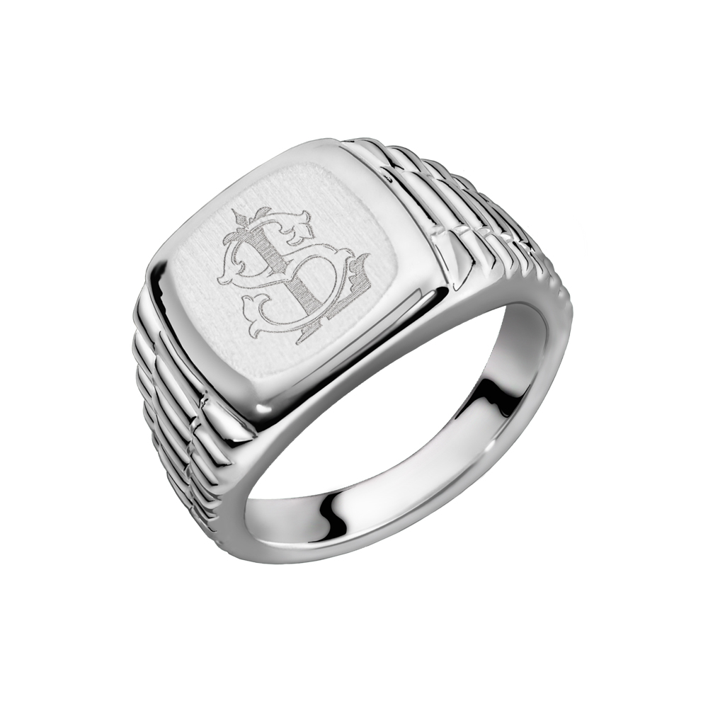 Rolex-Stil Silberring mit einem Monogramm