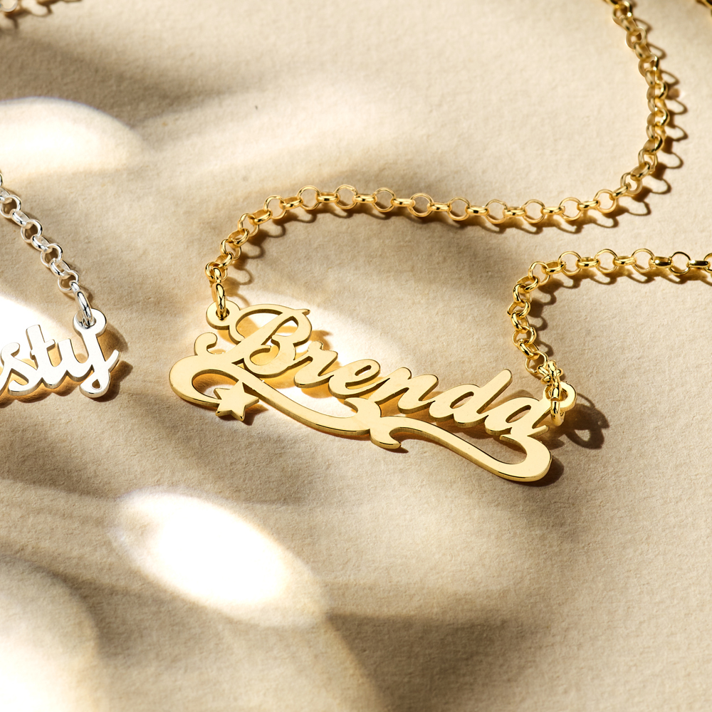 Goldene Kinder-Namenskette „Brenda“