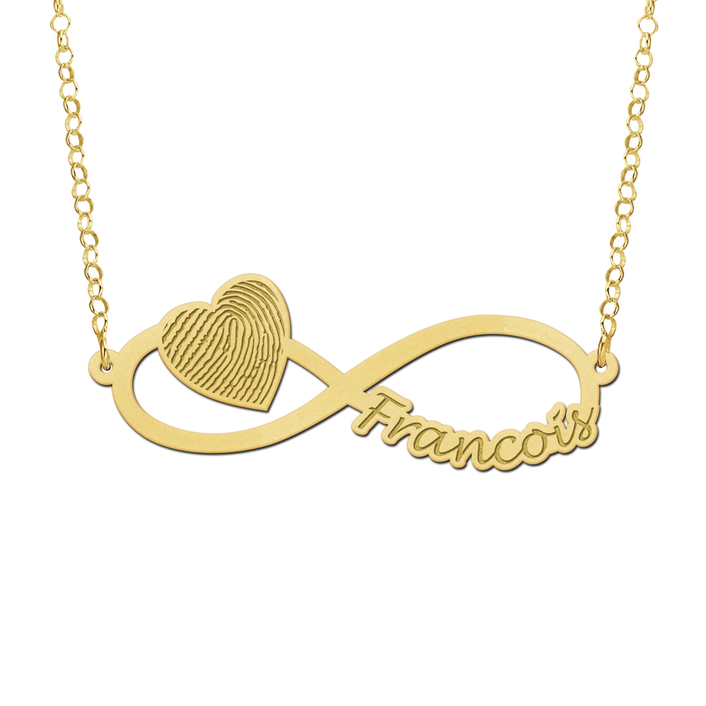 Goldene infinity Kette mit Fingerabdruck