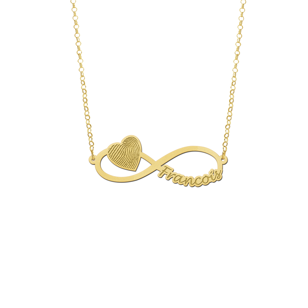 Goldene infinity Kette mit Fingerabdruck
