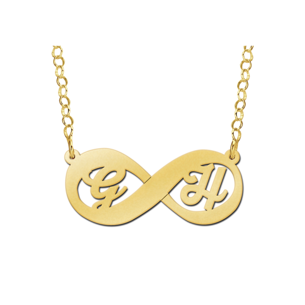 Goldene Infinity Kette mit Initialen