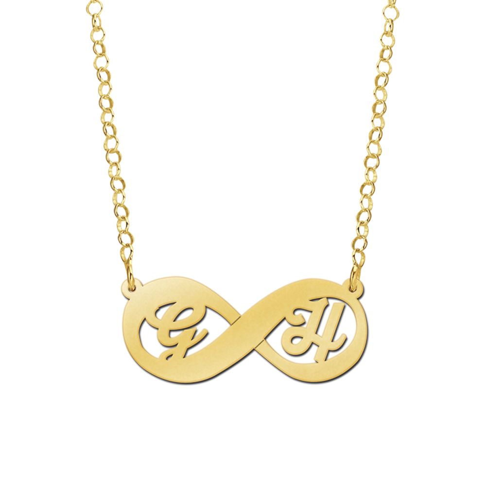 Goldene Infinity-Kette mit Initialen