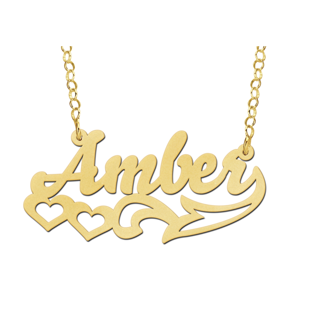 Goldene Namenskette Modell Amber