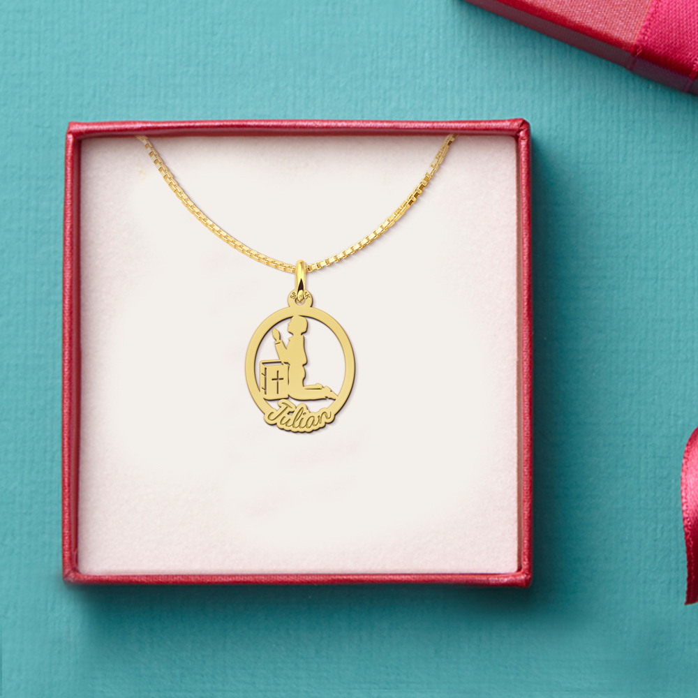 Goldener Kommunion Geschenk Junge