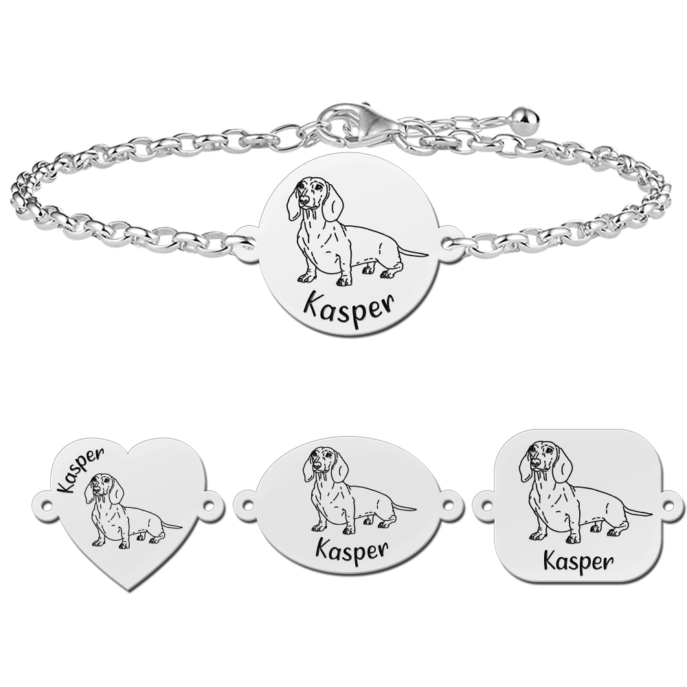 Silber Hund Armband Dackel