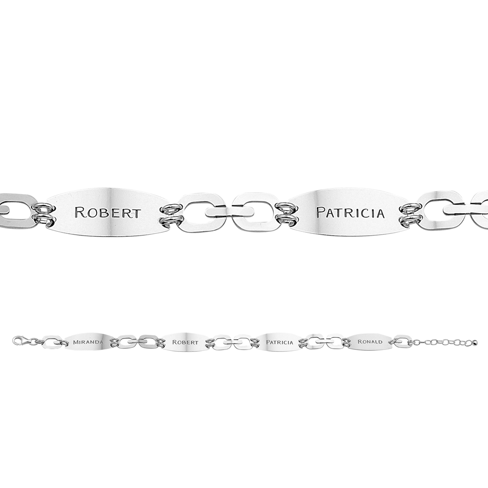 Silbernes Armband mit ovalen Verbindungen