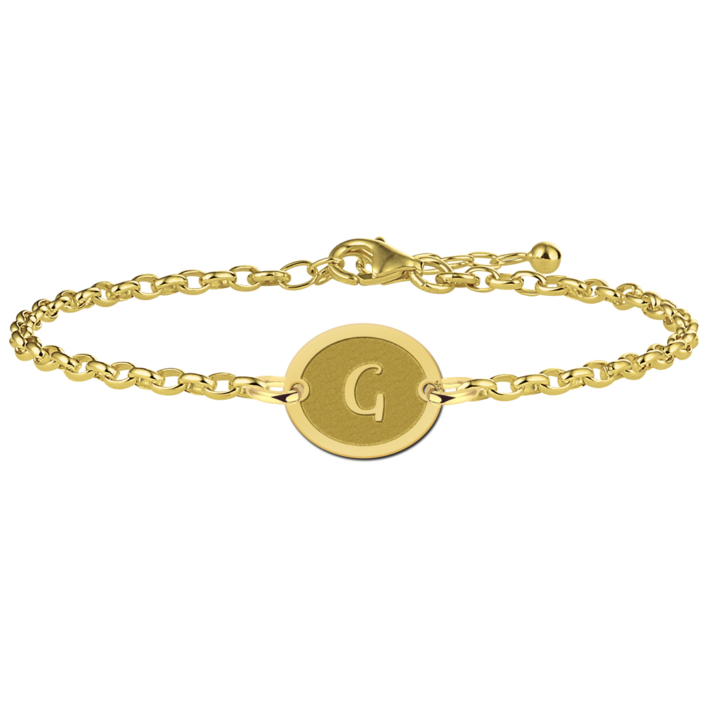 Goldenes Buchstaben Armband Ovale