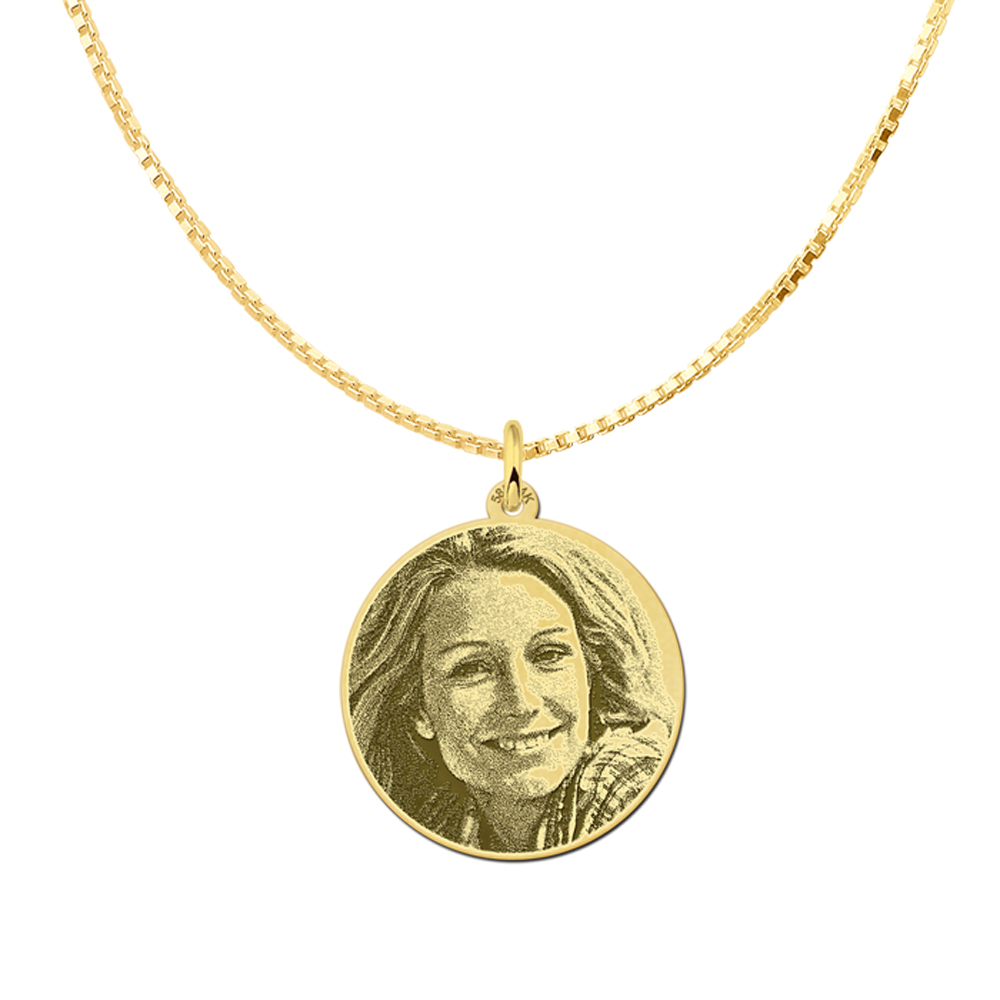 goldene Kette mit foto rund