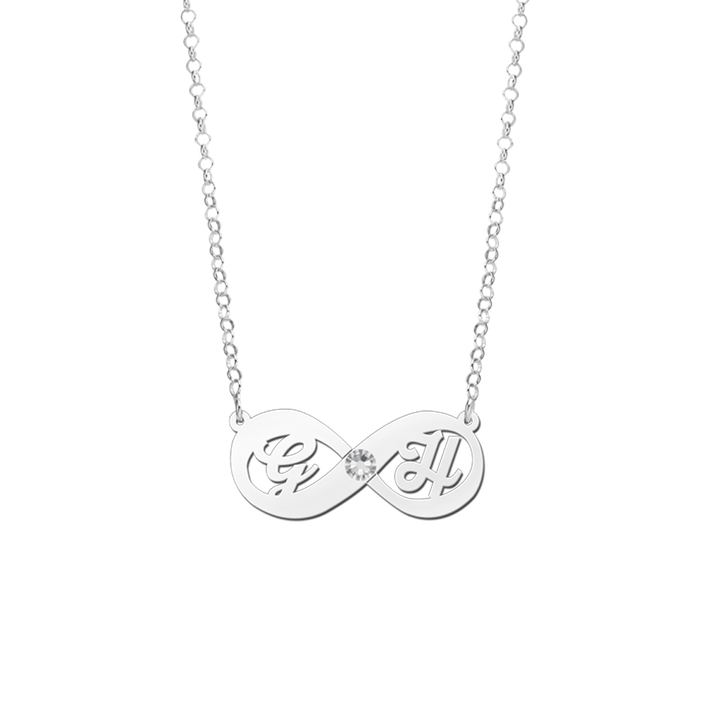 Infinity Kette mit Initial -Zirkonia