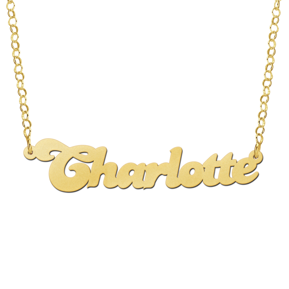 Namenskette Charlotte vergoldet